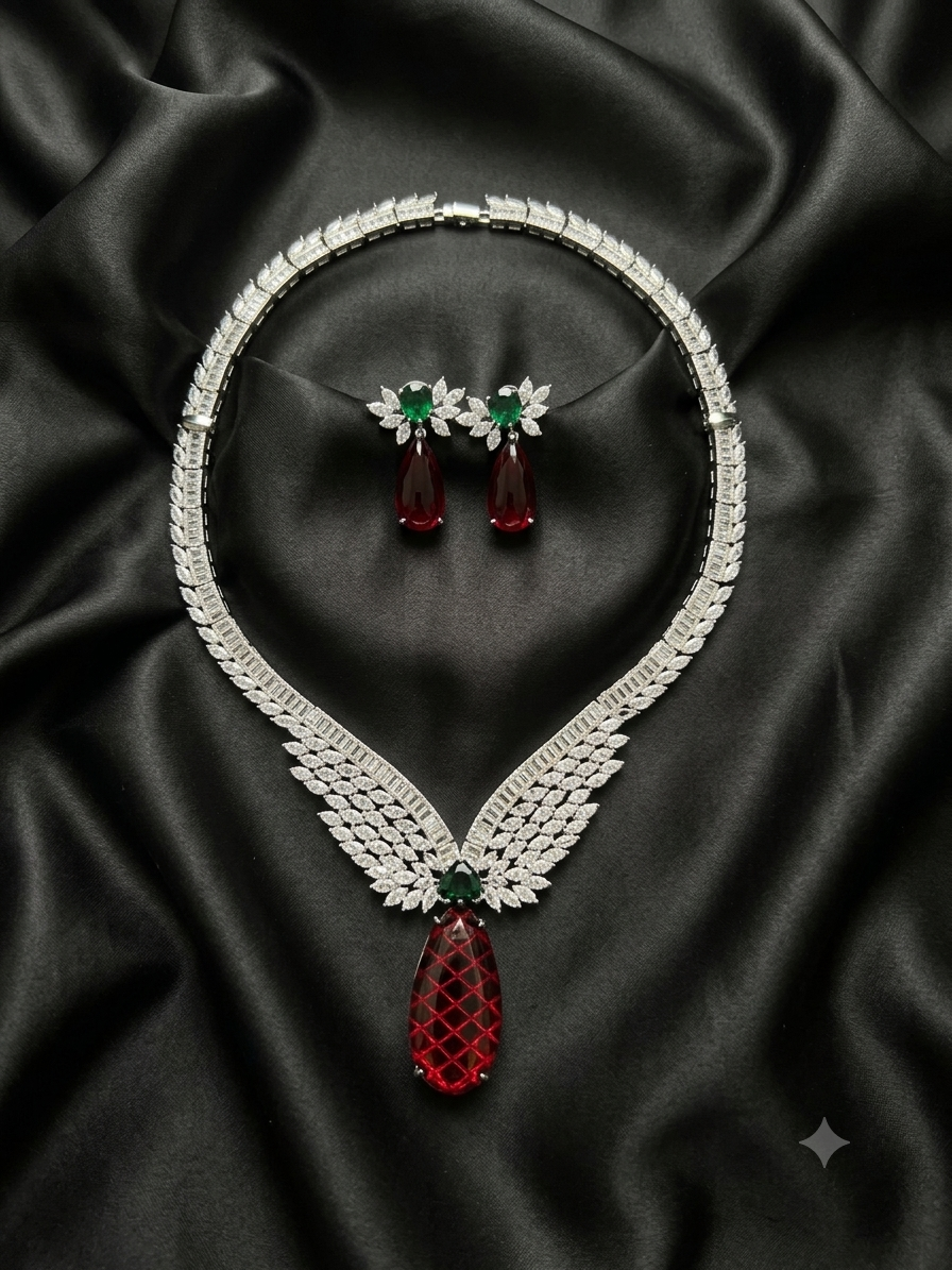 Parure de Haute Joaillerie Rubis et Émeraudes