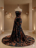 Mousseline Noire aux Reflets Bronze et Satin