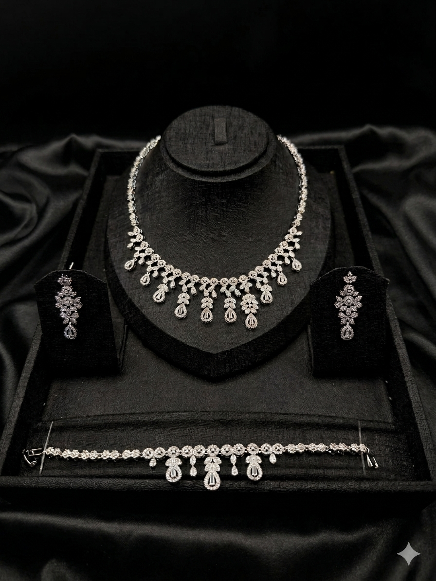Parure d'Exception Éclatante de Cristal et Zircon
