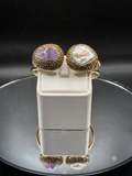 Bracelet "Toi et Moi" en Améthyste et Nacre