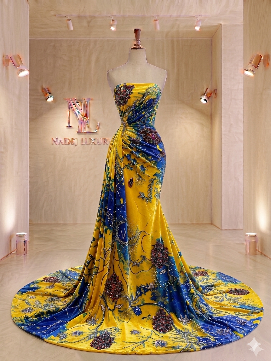 L’Éclat Solaire : Mousseline Couture et Satin Royal