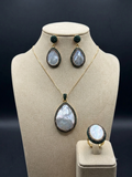Ensemble Parure Nacré  Blanc et verre
