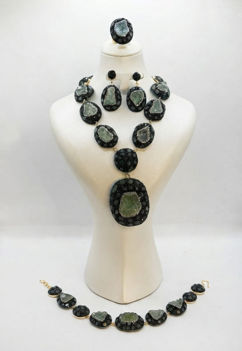 Parure Exceptionnelle en Citrine Verte