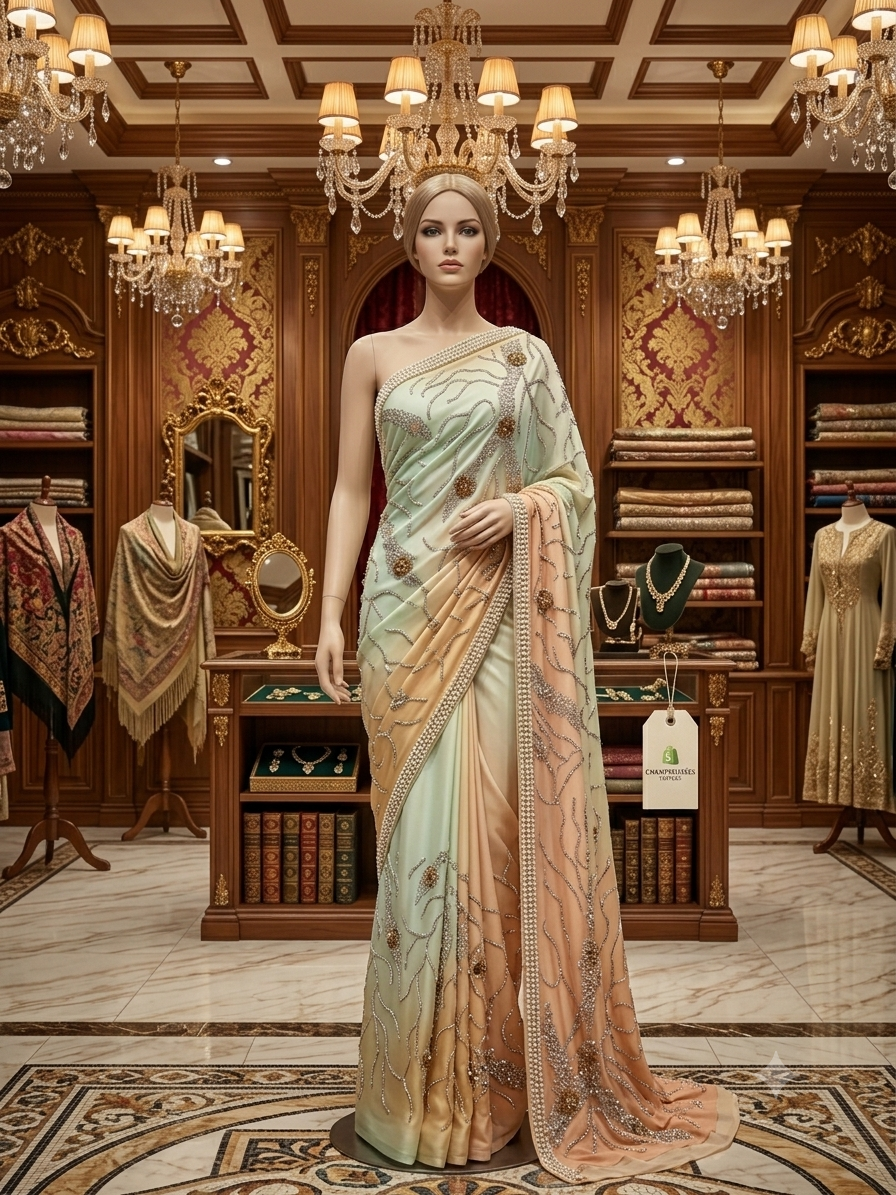 L'Éclat de la Haute Couture : Étoffe de Prestige en Tulle Orné